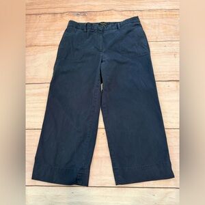 Talbots Womans Size 14 Navy Blue Wide Leg Chino Pants